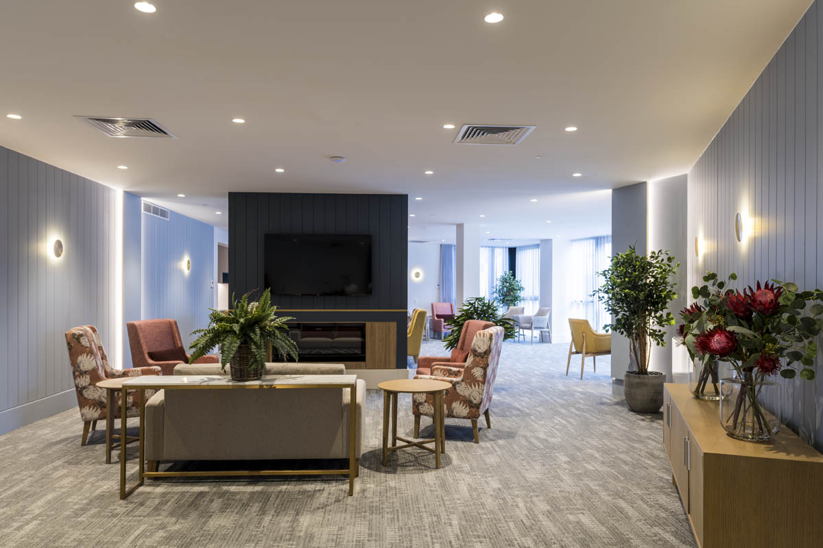 Whitehorse Aged Care, Nunawading: resident lounge in the new AdventCare Whitehorse extension